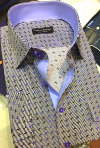 A close up of a shirt with a tie